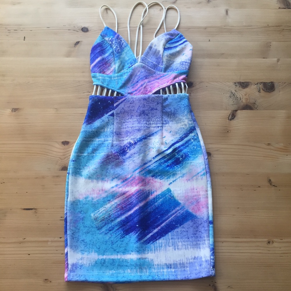 LF pretty pastel cutout dress